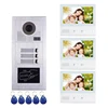 2 wire multi apartments intercom system doorbell 7 inch color video door phone for 3 family
