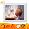 New style diy painting by numbers childlike the girl curious about goldfish for a gift to kids to get diy fun 40*50cm ZL013