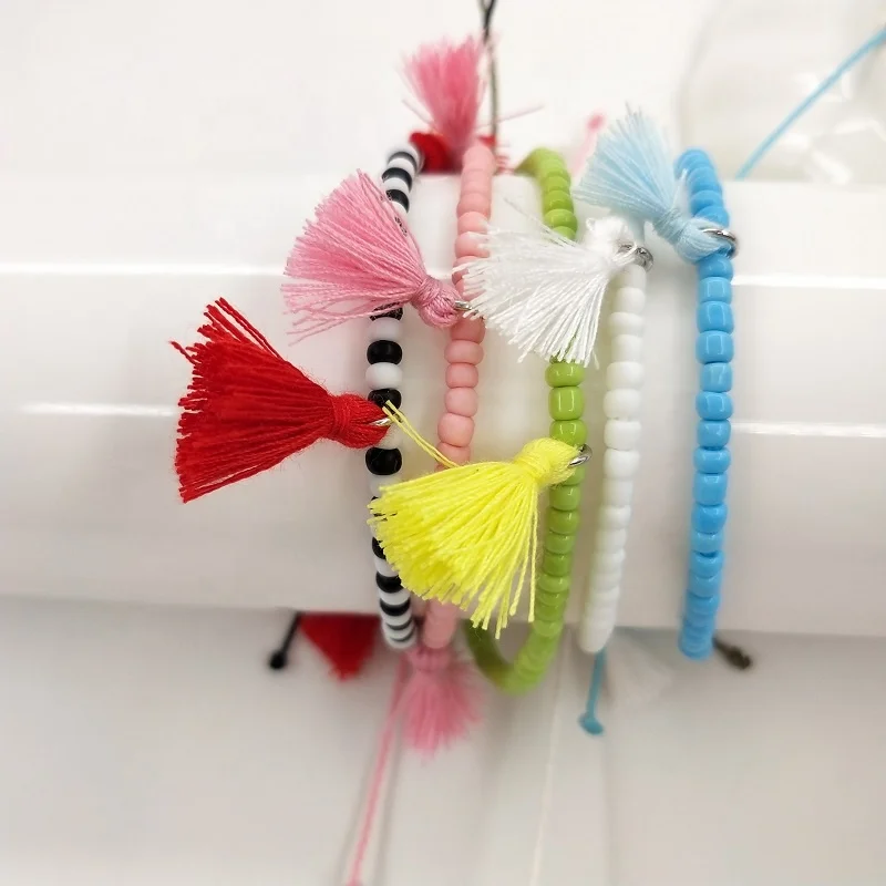 

Hot Sell Wholesale Bohemian Style Multicolor Peridot Tassel Bracelet
