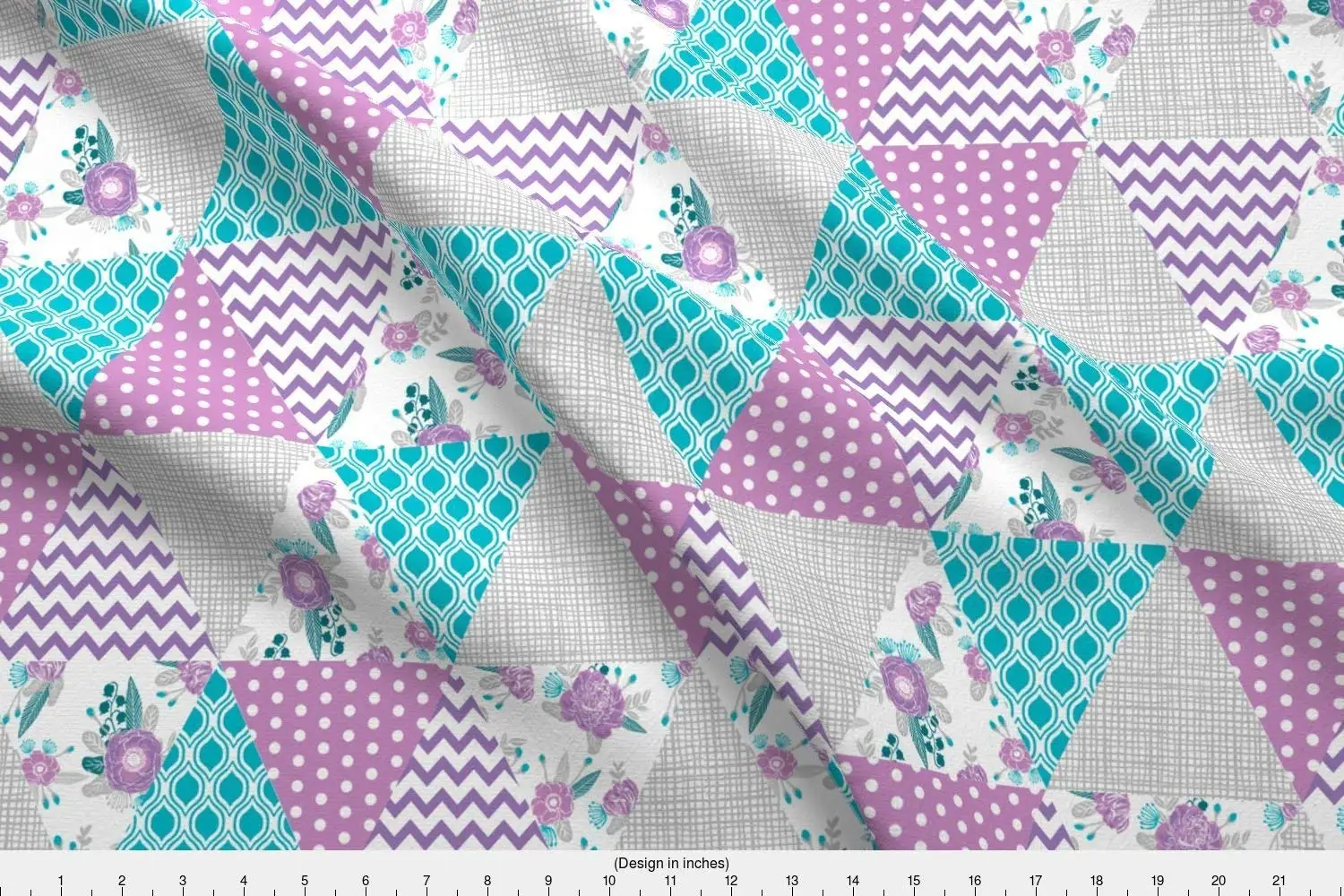 Nursery Quilt Fabric Find Deals On Line Get Quotations Spoonflower Pea Fabric Triangle Cheater Quilt Baby Nursery Purple And Turquoise Design By Charlottewinter