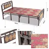 Foldable single bed with metal for decorative