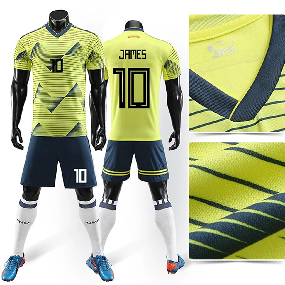 

New season 2019 20 wholesale colombia football shirt complet set sports training jersey soccer