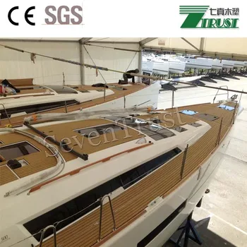 Synthetic Teak Pvc Boat Deck Flooring Black Stripe 33kg Roll