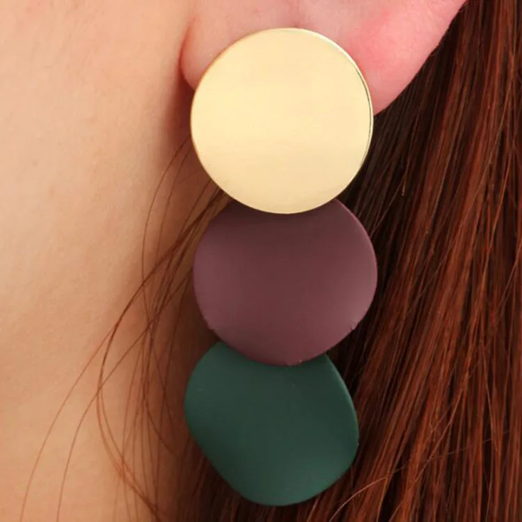 

New Fashion Colorful Round Long Tassel Woman Earring, Picture
