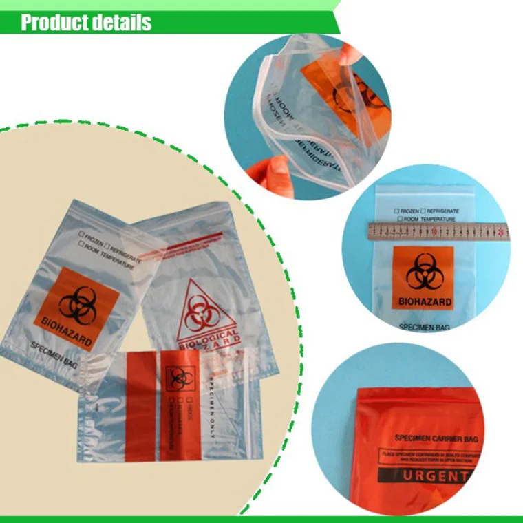 China suppliers cheap custom plastic Ldpe printed multilayer kangaroo bag/specimen bag for lab