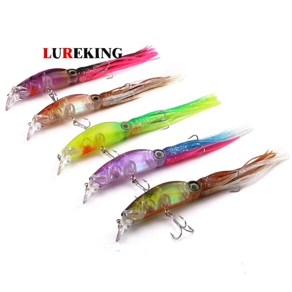 

Lureking HX02 2019 New Design Soft Squid Skirt Hard Head Octopus Fishing Lure,Bucktail Fishing Jigs