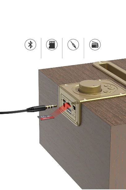 OneDer V6 with USB/TF/AUX phoneholder Rrtro wireless speaker - ANKUX.COM
