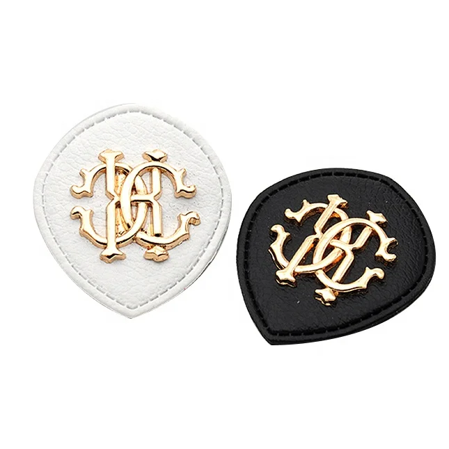 

Custom pu fake genuine leather patches metal embroidery in synthetic leather labels with oeko tex for jeans and hats badges, Cmyk