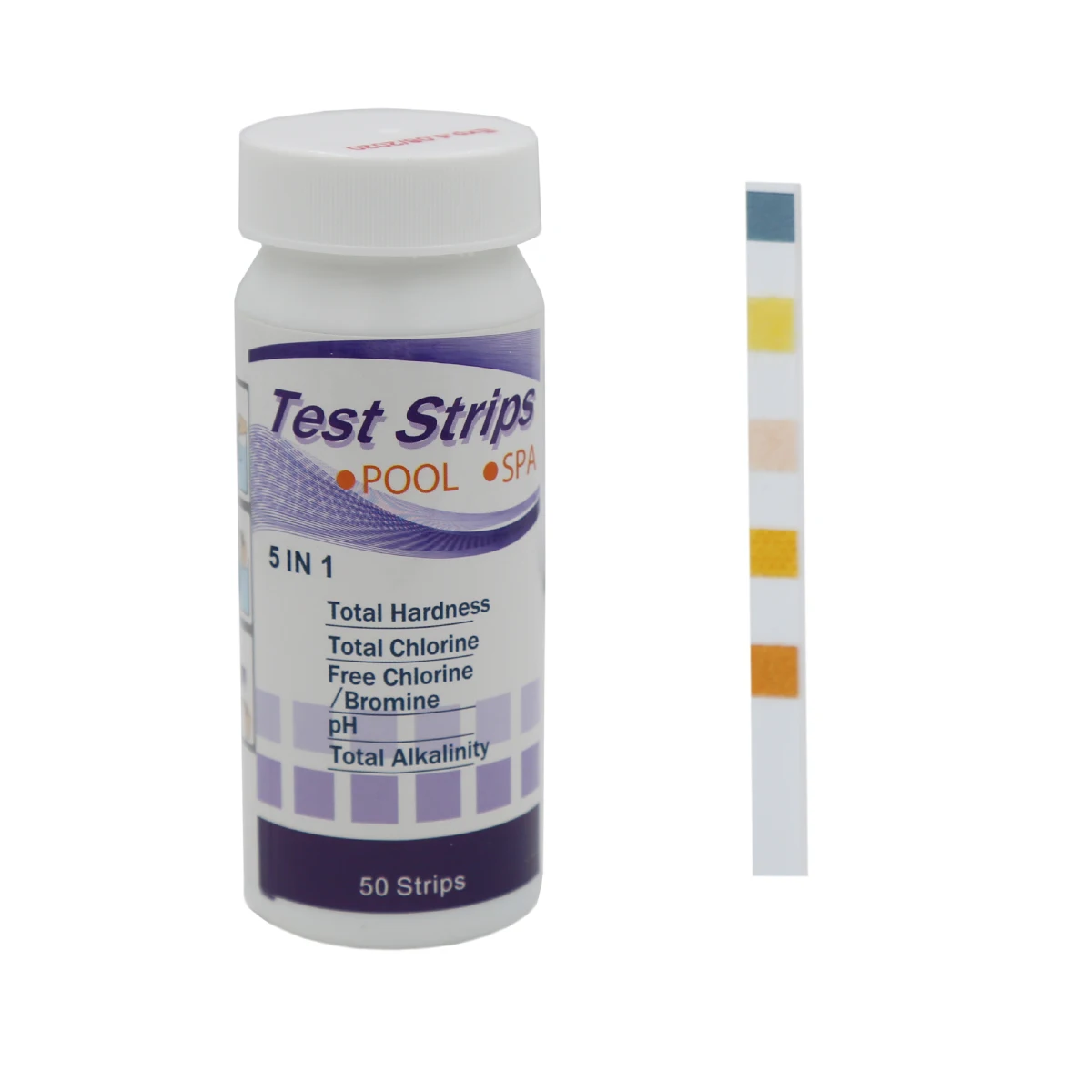 5 In 1 Ph Test Strips Total Hardness Free Chlorine Bromine Total
