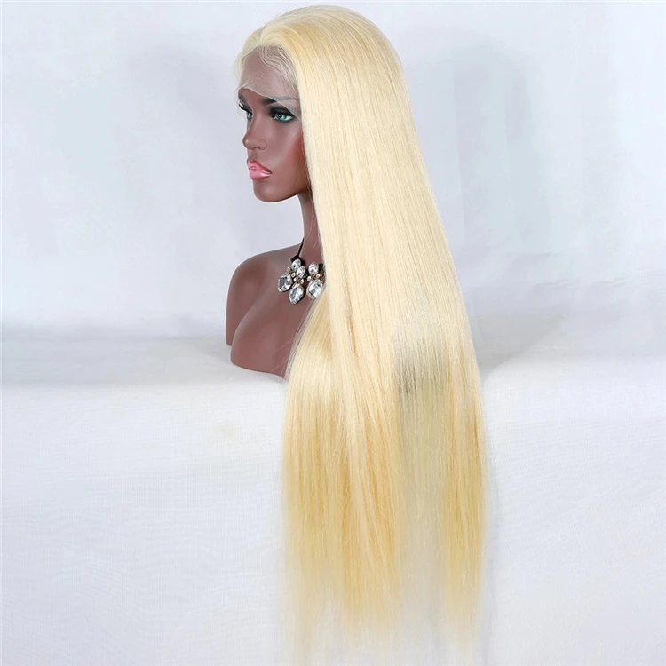 

top quality 130% European hair 613 blonde full lace wig with baby hair transparent lace