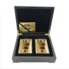 Home Decorative Usd 100 24k Gold Plated Gold Playing Card Double Deck with Wooden Box