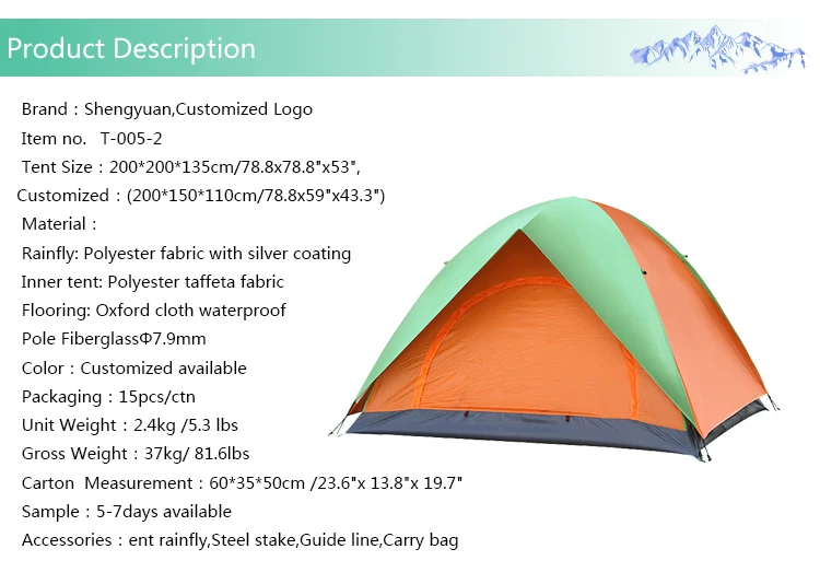 Hoofdstraat Nat transmissie Shaoxing 2x2 Meter 3-4 Person 2 Dtorey Tent Waterproof Tent Outdoor Large  Family Camping Tent - Buy Large Family Camping Tent,Camping Tent  Outdoor,Camping Tent Product on Alibaba.com