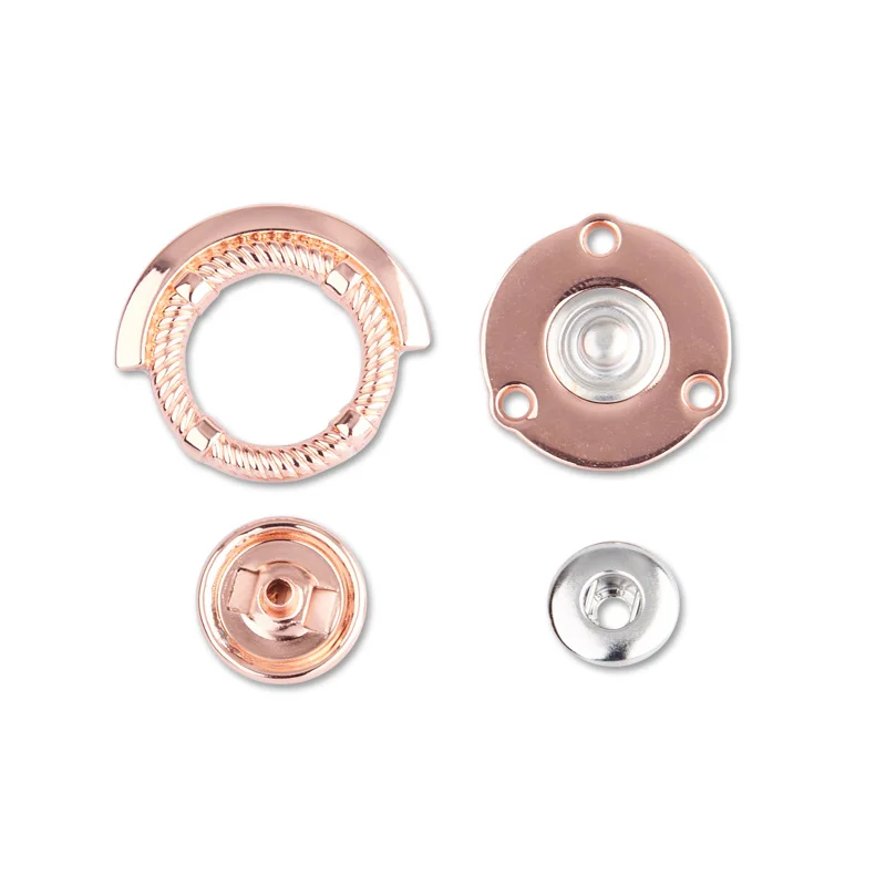 

New design custom rose gold metal snap buttons for clothes, Could be customized