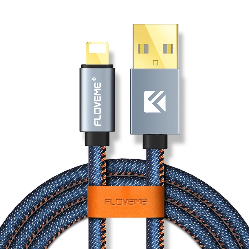 

FLOVEME Free Shipping 30cm Mobile Phone Charging Cable for iPhone FLOVEME 5V 2.1A 480Mbps Cell Phone Data Transfer USB Cable, Black/blue