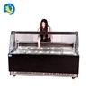 Supermarket luxury white/black marble open type salad display cabinet cold dishes refrigerated counter