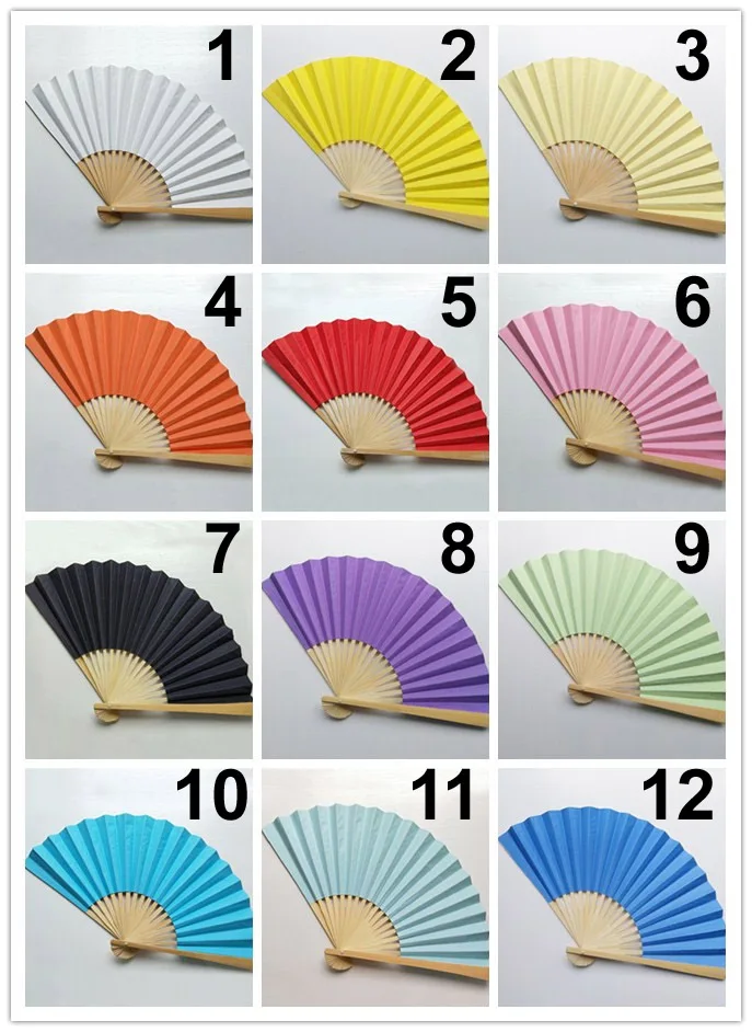 I Am Your Fans 9 Inch 23x40cm Bamboo Handle White Paper Fan Buy White