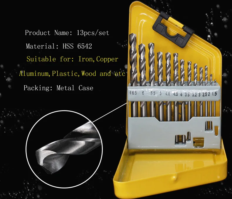 Cobalt Drill Bits High Speed Steel Impact Tough Titanium General Purpose Twist Drill Bit Set For