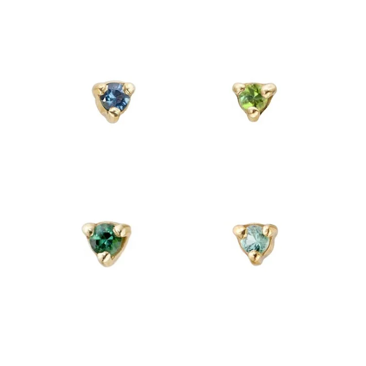 

925 silver jewelry minimalist zircon rainbow stud turkish earring jewelry