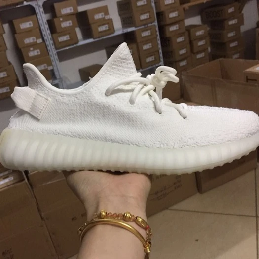 

with logo & box authent air yeezi original shoes 350 v2 woman yezzy creme white running teni jogger zapato sneakers for ladies, N/a