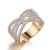 Hot Sale Blue Zircon Crystal Brass Dating Ring For Women