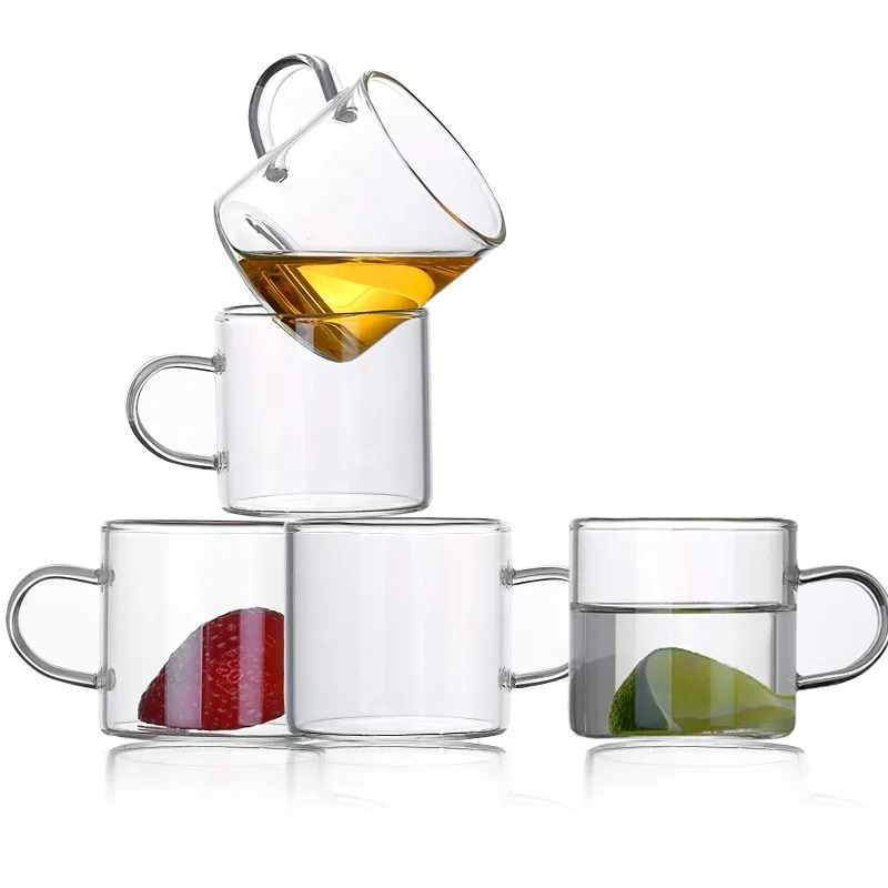

Borosilicate Glass Tea Cups With Handle Handmade Glassware Glass Mugs, Clear;green;blue;amber
