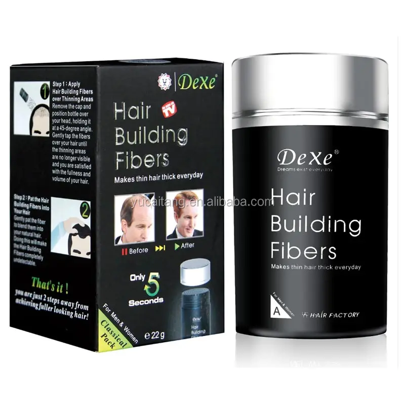 

Dexe hair fiber powder instant hair thickening fibers with private label, 12 different colors