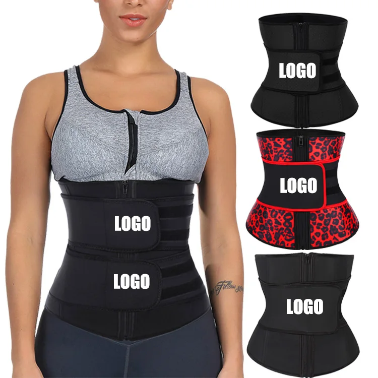 

Custom Logo Zipper Front Women Compression Belt Women Slimming Tummy Latex Waist Trainer Belt