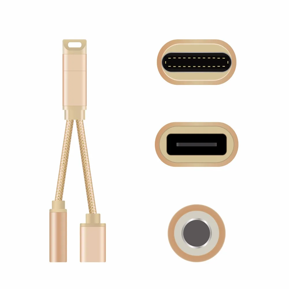 耳機麥克風耳機插孔音頻轉換器適配器類型 c 電話電纜 - buy type-c