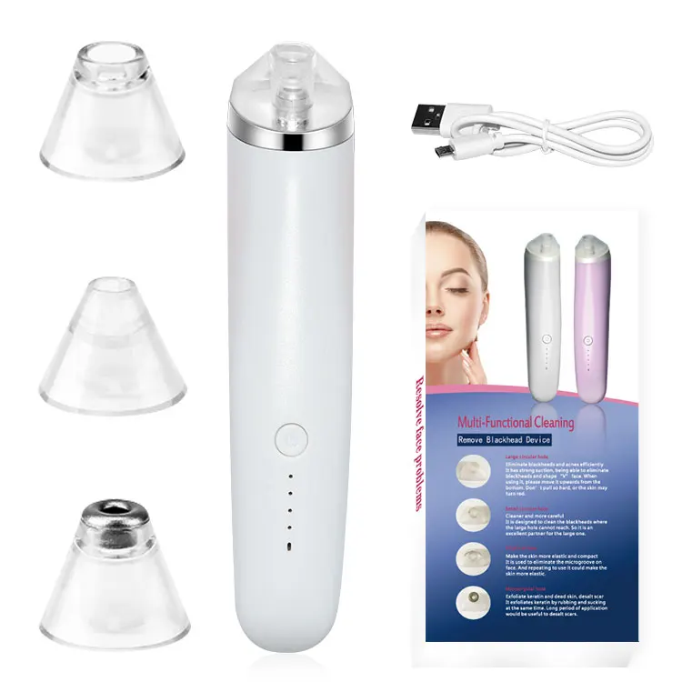 

Factory 4 in 1 High Quality Spot Cleaner Utilizes Pore Vacuum deep clean Facial Vacuum Suction Machine Blackhead Suction, White/pink / rose golden/ customized