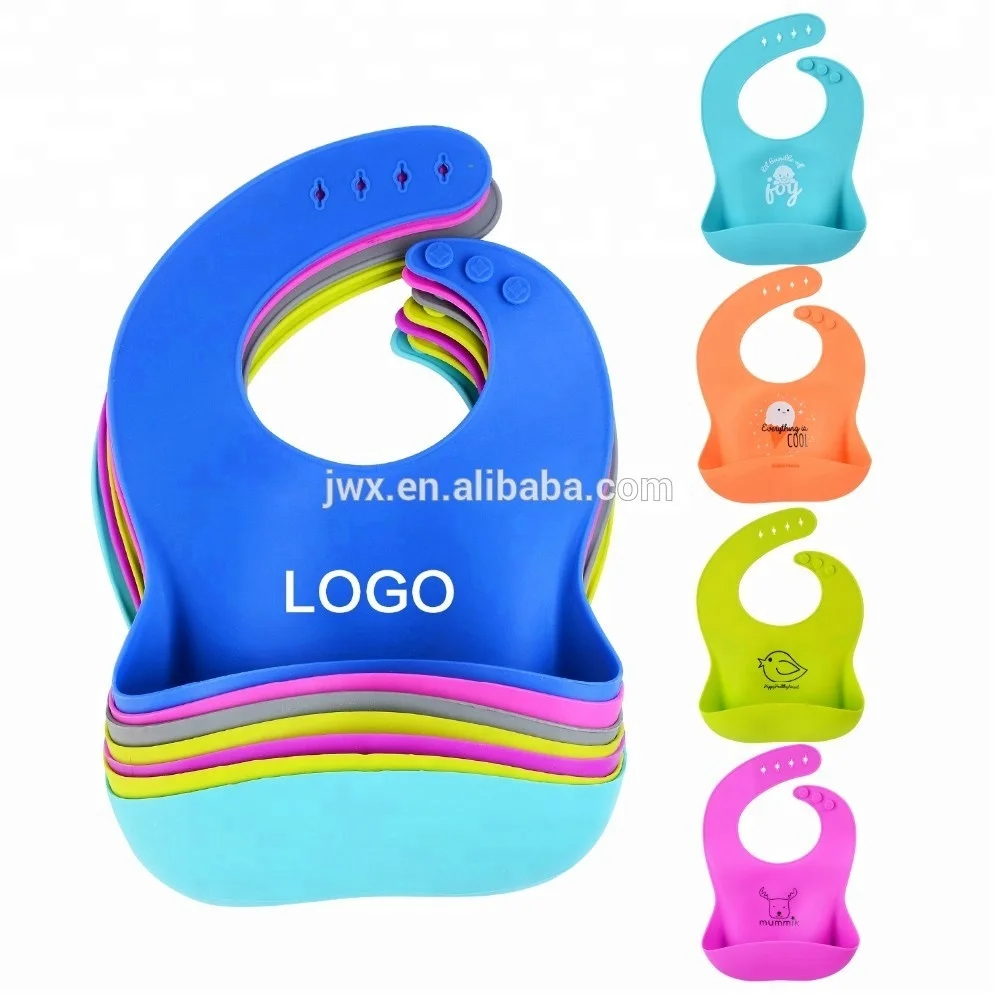 

Wholesale Waterproof FDA Silicone Baby Bibs, Any pantone color