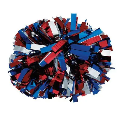 
6 inch three color mixed cheerlrading metallic pom poms ball 