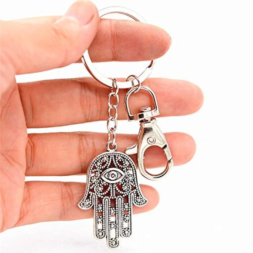2 Classic Evil Eye Keychain Key Ring Hamsa Hand Good Lucky Charm Nazar Kabbalah (7795735134368)