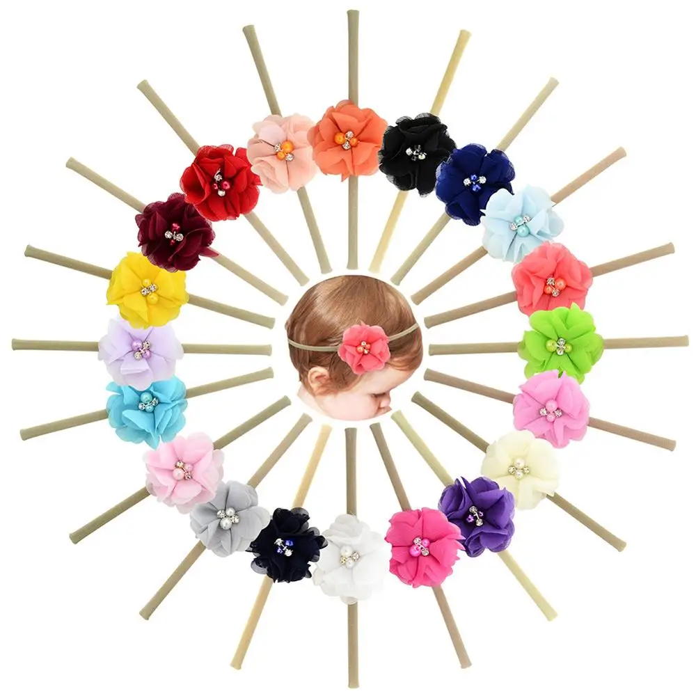 

free shipping High Quality Baby Hair Accessories Various Flower Elastic Hairband For Kids Handmade Baby Headbands, Picture/custom