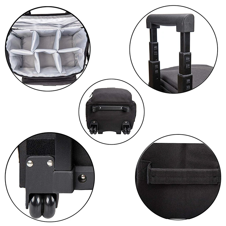 Insulated Cooler 6 Bottle Wine Tote With Trolley Picnic Soft Cooler Bag