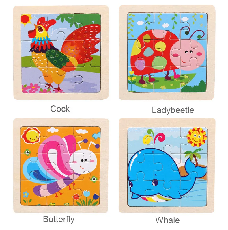 wooden animal jigsaw puzzles