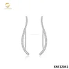 Womens Girls Ear Crawler Climber CZ Crystal Ear Wrap Cuffs Earrings 925 Sterling Silver Pin Jewelry