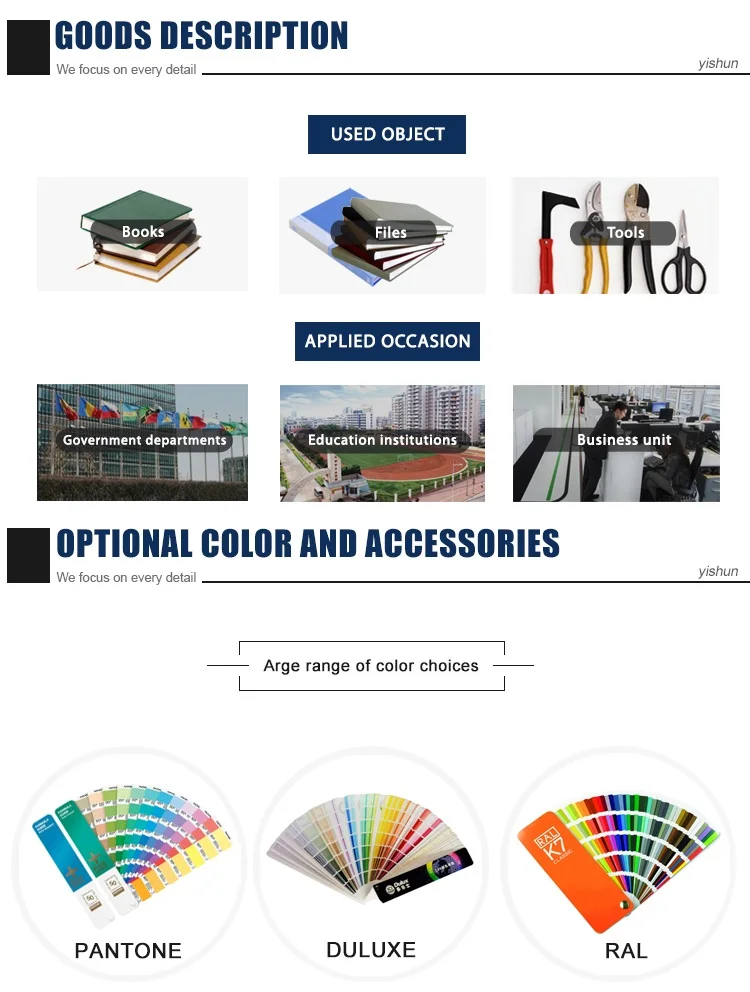 Hot Selling Office Use High quality steel storage metal 3 drawer movable storage pedestal cupboard