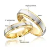 Simple Couple Titanium Steel Wedding Rings Women Men's Finger Gold Ring Design