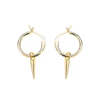 

Trendy Jewelry 925 Sterling Silver Hoops 18K Gold Triangle Cone Hoop Earrings Jewellery Fashion Women E1323E