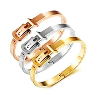 

18k gold 316L Stainless Steel Cuff Bracelet Men And Women Bangle