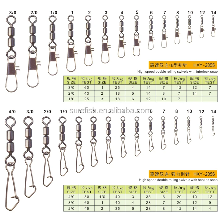 

free shipping high speed double rolling swivels snap, Nickle black, copper, matt black etc