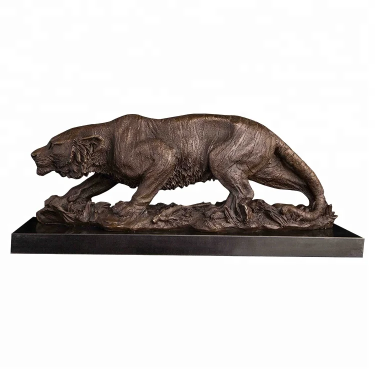 

DW001 Indoor Decoration Bronze Tiger Statue Wild Animal Tigress Sculpture Chinese Zodiac Copper Figurine Statuette Business Gift, As picture or custom make