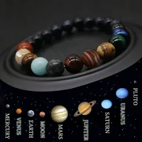 

2019 Fashion New Eight Planet Pearl Men's Natural Stone Universe Yoga Chakra Solar Bracelet Men's Jewelry