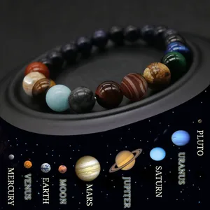 2019 Fashion New Eight Planet Pearl Men's Natural Stone Universe Yoga Chakra Solar Bracelet Men's Jewelry 2