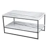 Marble Top Tea Coffee Table Trolley With Tray Basket