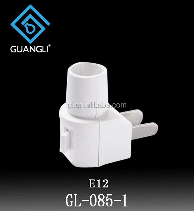 CE ROSH E12 flat plug in approved Switch lamp holder electrical plug socket for acrylic night light