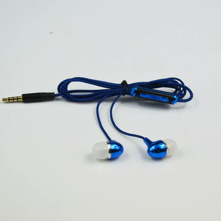 Mini Braided Fabric Cord Christmas Ear Phone Custom Logo Earphones With