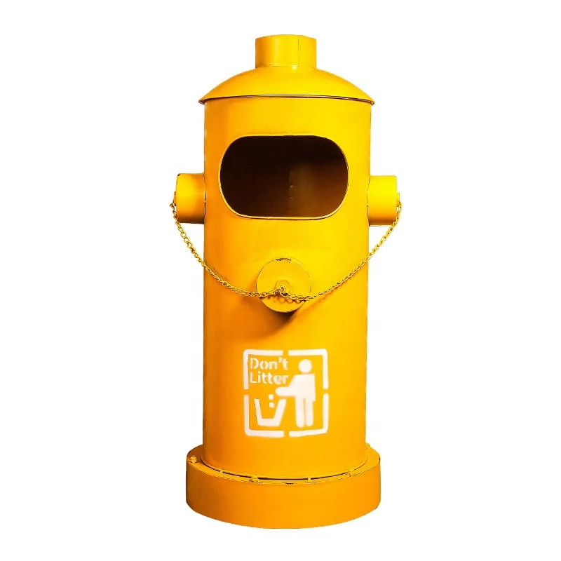 

Creative American Industry Style Store Floor Metal Crafts Vintage Home Decor Fire Hydrant Outdoor Large Waste Bin