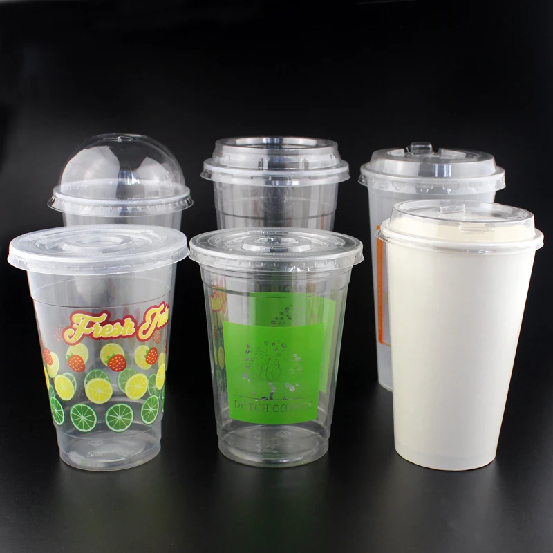 Different Sizes Disposable Plastic Cups With Dome Lid Or Flat Lid - Buy ...