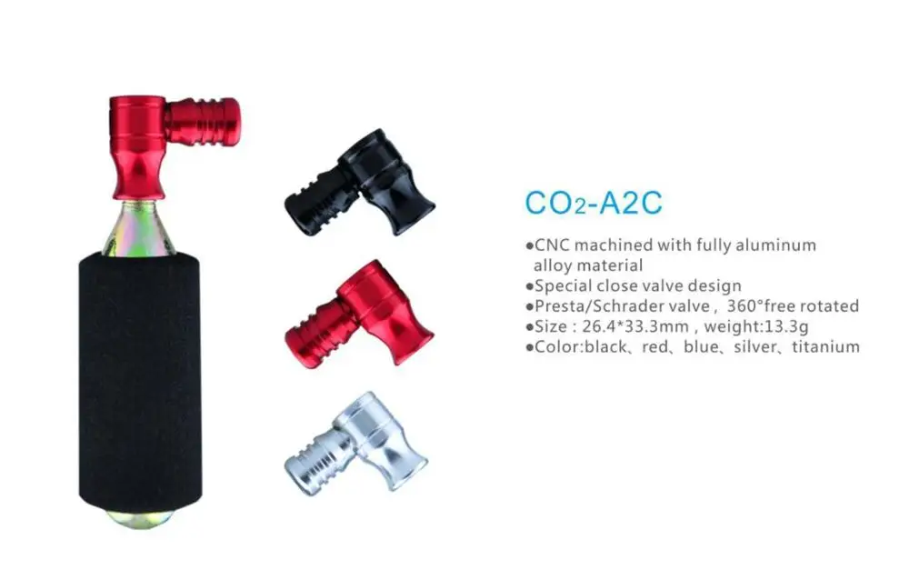 Co2 Pump For Bicycle Schrader Presta Adapter Bike Pump Inflator